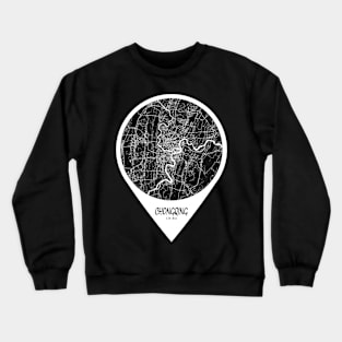 Chongqing, China City Map - Travel Pin Crewneck Sweatshirt